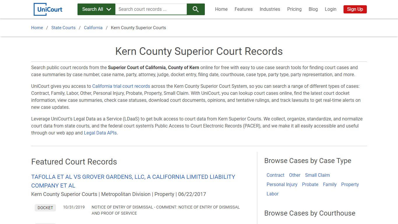 Kern County Superior Court Records | California | UniCourt